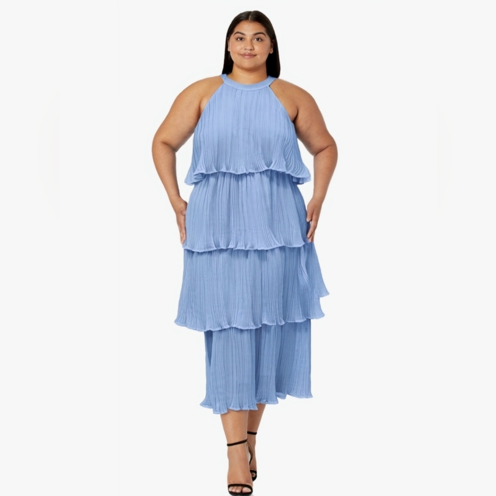 Elegant Blue Tiered Dress